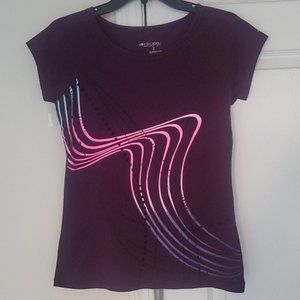 Ideology Purple Workout Activewear Tee, Size S